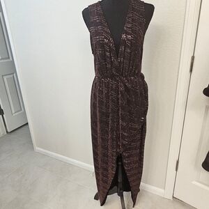 Chic Black and Gold High-Low Women's Dress